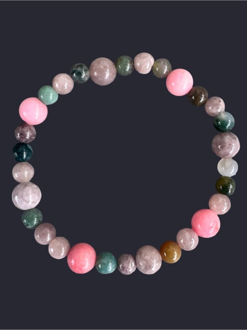 Agate & Quartz Gemstone Bead Bracelet